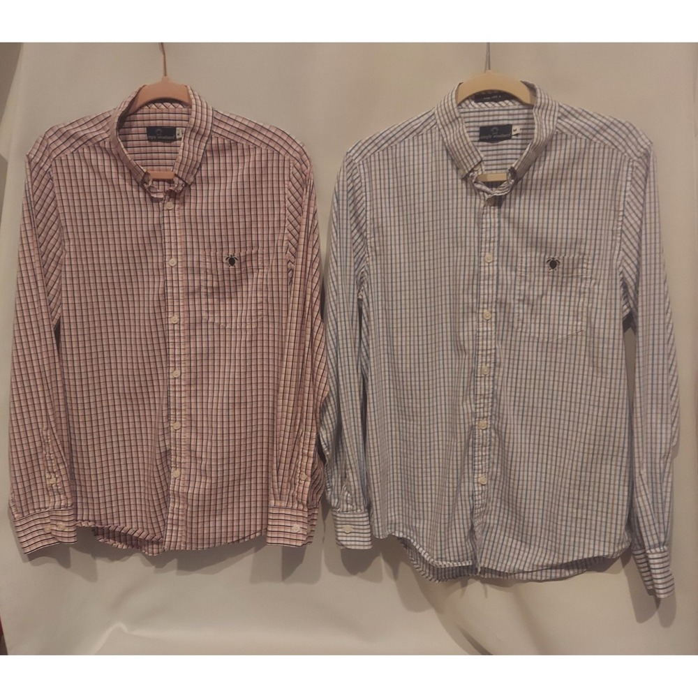 Simply Southern Mens Plaid Button-Down Long Sleeve Dress Shirts Size Medium (2)❤
